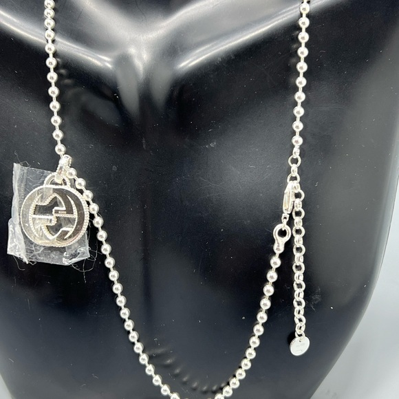 Authentic GUCCI Sterling Silver Double G Pendant Necklace - Picture 8 of 16